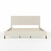 Martha Stewart Britta King Upholstered Platform Bed w/Rounded Headboard, Piped Detailing/Cushioned Sderails, Beige TW-3WDB01-K-BG-MS